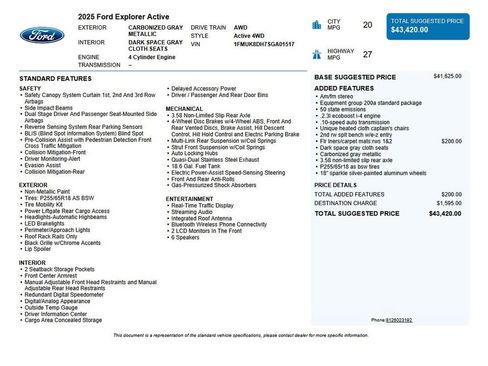 Used 2025 Ford Explorer Active image 37