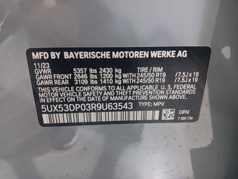 Certified 2024 BMW X3 xDrive30i w/ Premium Package AWD/4WD image 3