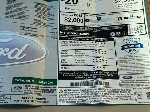 Certified 2021 Ford Explorer Platinum w/ Equipment Group 601A AWD/4WD image 43