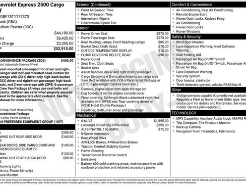 New 2026 Chevrolet Express 2500 Extended w/ Driver Convenience Package RWD image 46