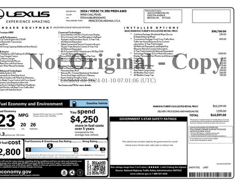 Used 2024 Lexus TX 350 AWD w/ Technology Package image 3