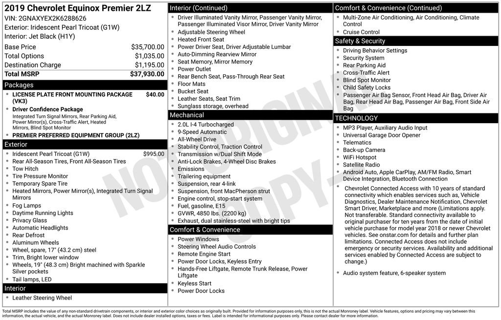 Used 2019 Chevrolet Equinox Premier AWD/4WD image 19