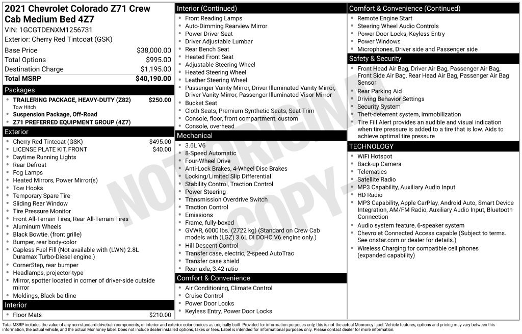 Used 2021 Chevrolet Colorado Z71 AWD/4WD image 8