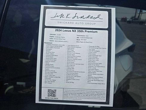Used 2024 Lexus NX 350h AWD w/ Cold Area Package image 16