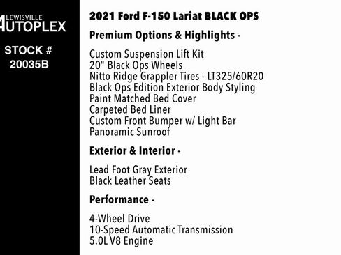 Used 2021 Ford F150 Lariat w/ Equipment Group 502A High image 2