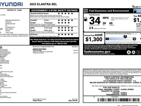 Used 2023 Hyundai Elantra SEL w/ Cargo Package FWD image 5