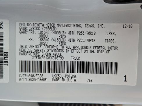 Used 2019 Toyota Tundra SR5 AWD/4WD image 51