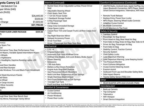 Used 2021 Toyota Camry LE image 23