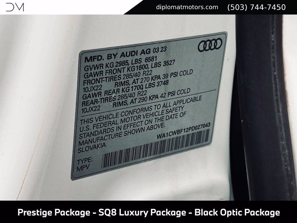 Used 2023 Audi SQ8 Prestige w/ Prestige Package AWD/4WD image 52