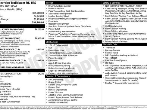 Used 2022 Chevrolet TrailBlazer RS w/ Sun and Liftgate Package FWD image 6