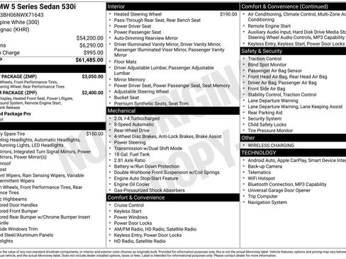 Used 2022 BMW 530i w/ M Sport Package RWD image 3