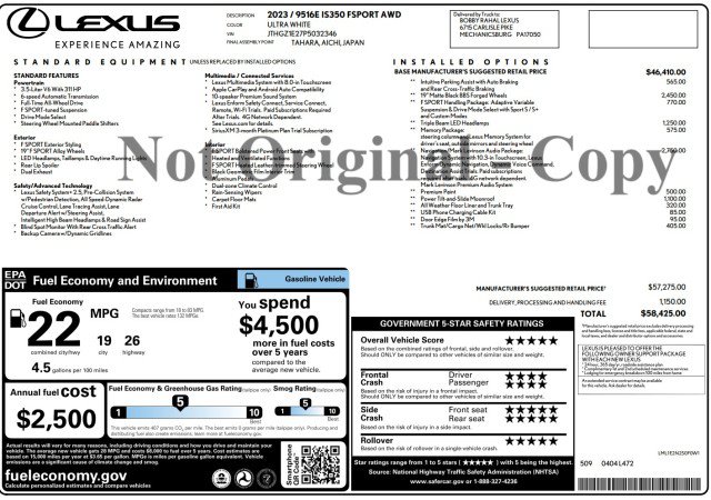 Used 2023 Lexus IS 350 F Sport AWD/4WD image 2