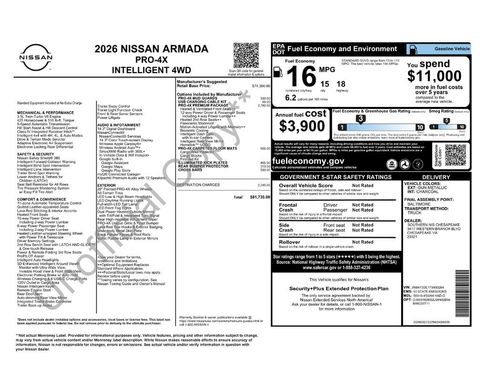 New 2026 Nissan Armada PRO-4X AWD/4WD image 2