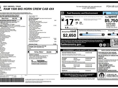 Used 2021 RAM 1500 Big Horn AWD/4WD image 3