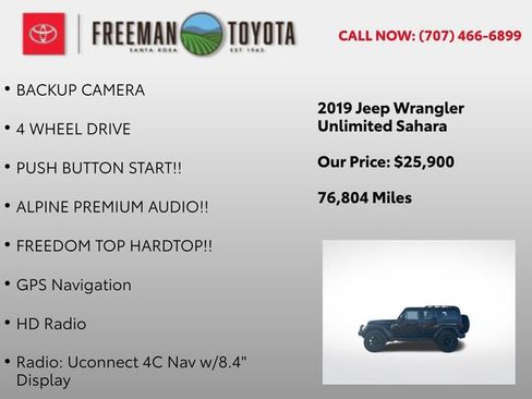 Used 2019 Jeep Wrangler Unlimited Sahara w/ Uconnect 4C Nav & Sound Group image 9