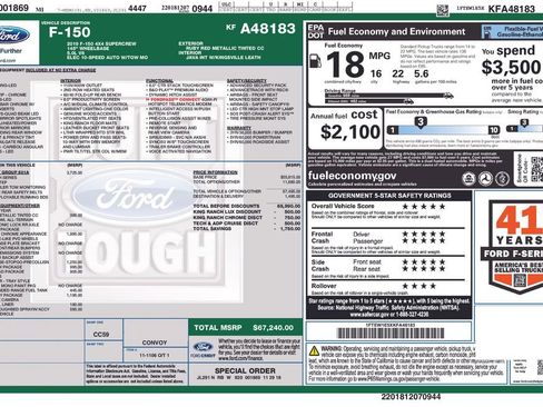 Used 2019 Ford F150 King Ranch w/ Equipment Group 601A Luxury image 34