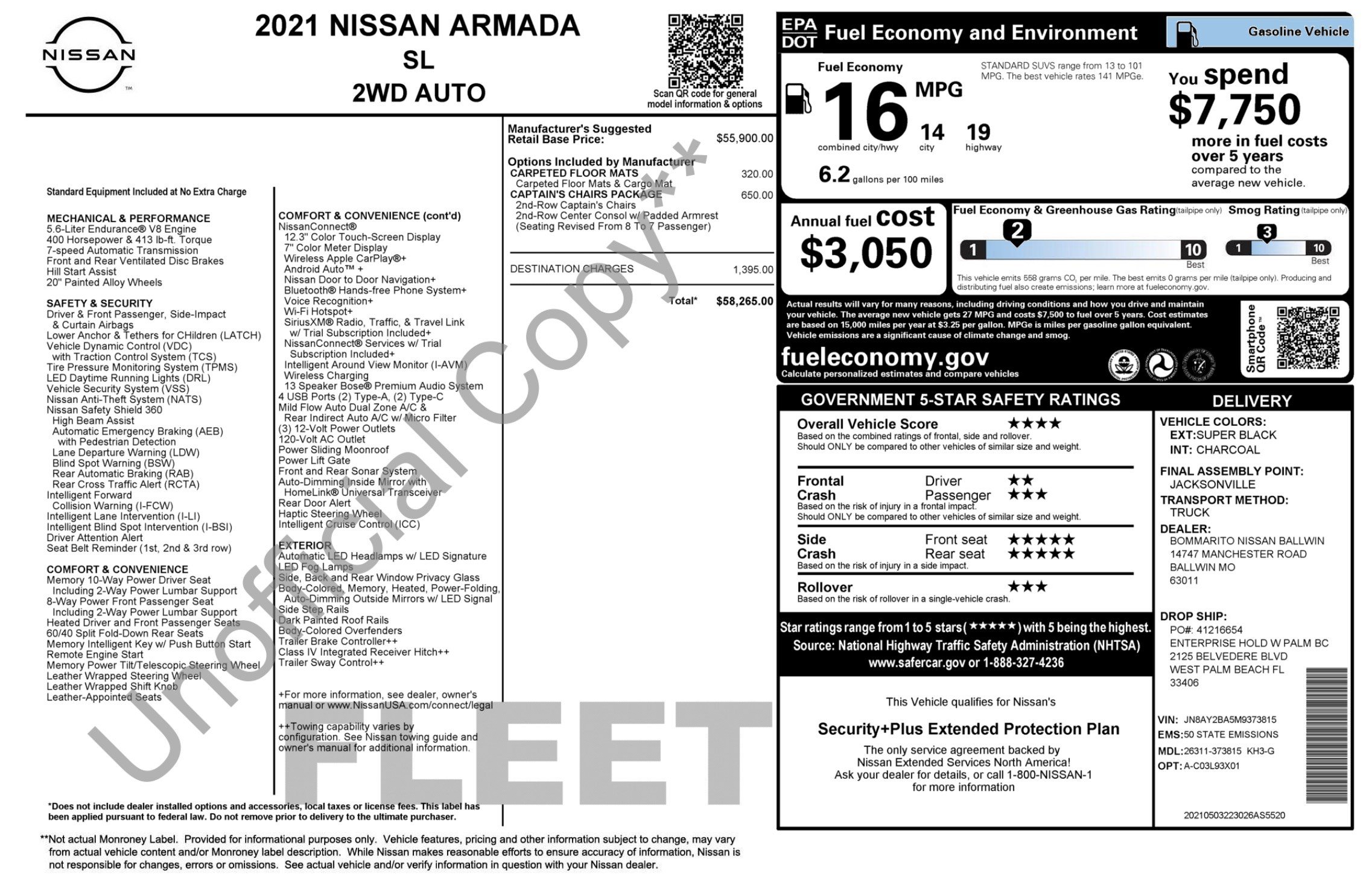 Used 2021 Nissan Armada SL w/ Captain's Chairs Package RWD image 2