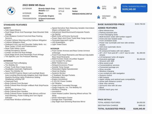 Used 2022 BMW M5 w/ Executive Package image 24