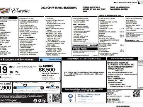 Used 2023 Cadillac CT4 V Blackwing w/ Driver Assist Package image 10