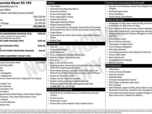 Used 2024 Chevrolet Blazer RS w/ Enhanced Convenience Package AWD/4WD image 3