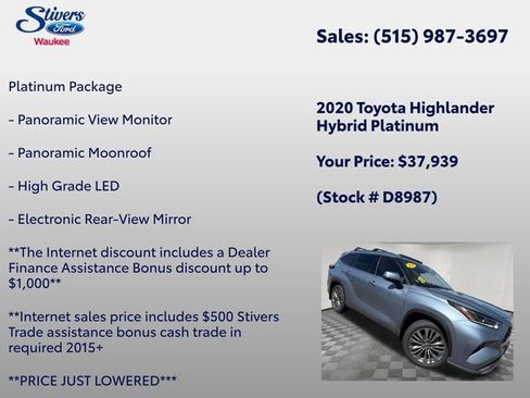 Used 2020 Toyota Highlander Platinum AWD/4WD image 11