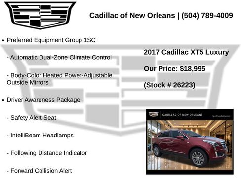 Used 2017 Cadillac XT5 Luxury w/ Driver Awareness Package FWD image 7