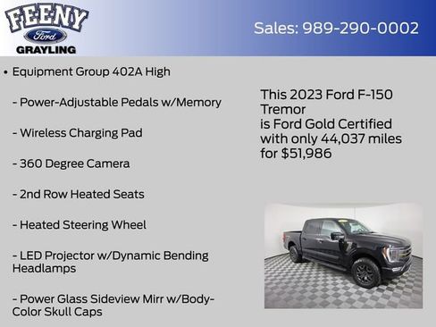 Certified 2023 Ford F150 Tremor w/ Equipment Group 402A High image 13