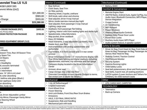 Used 2020 Chevrolet Trax LS w/ Tint and Cruise Package image 15