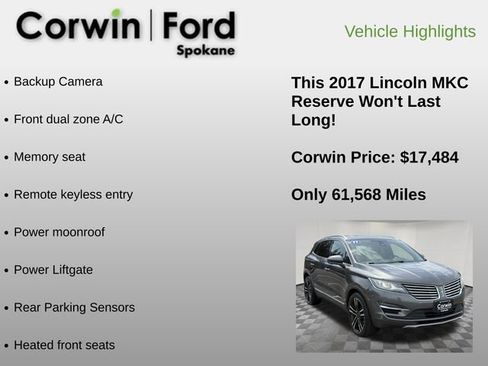 Used 2017 Lincoln MKC Reserve w/ Canadian Touring Package AWD/4WD image 6
