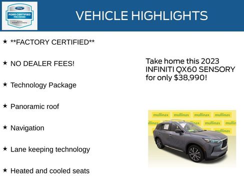 Used 2023 INFINITI QX60 Sensory w/ Vision Package AWD/4WD image 12