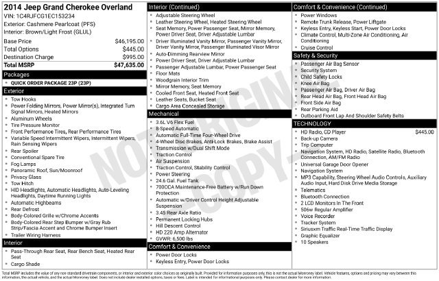 Used 2014 Jeep Grand Cherokee Overland AWD/4WD image 34