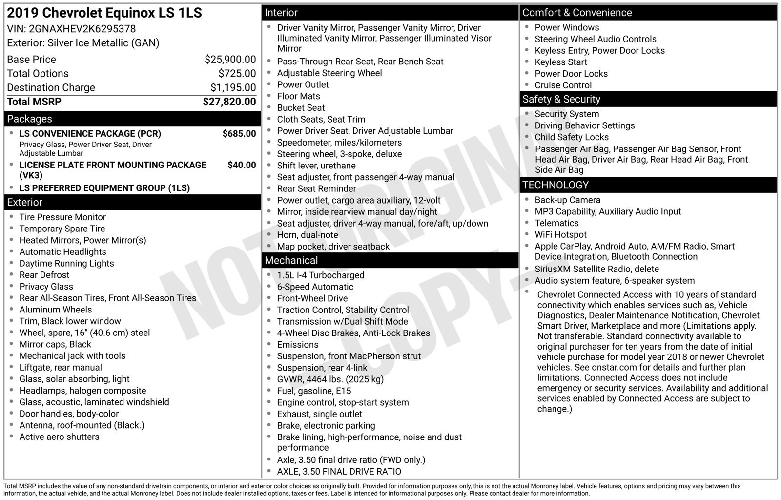 Used 2019 Chevrolet Equinox LS w/ LS Convenience Package FWD image 34