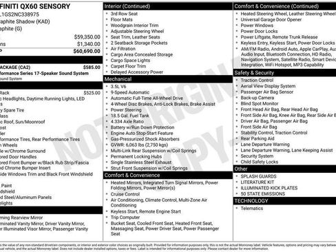 Used 2022 INFINITI QX60 Sensory w/ Cargo Package image 36