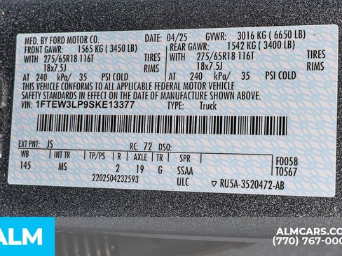 Used 2025 Ford F150 XLT w/ Equipment Group 301A Standard image 58