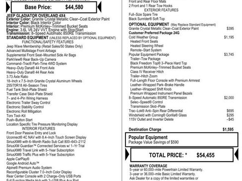Used 2022 Jeep Gladiator Overland w/ Popular Equipment Package AWD/4WD image 7