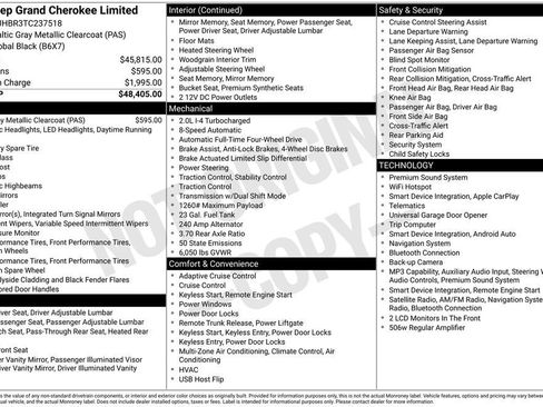 New 2026 Jeep Grand Cherokee Limited AWD/4WD image 28