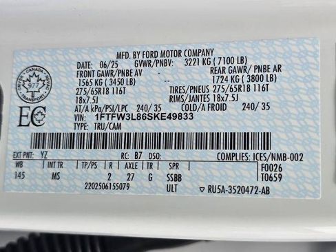 Certified 2025 Ford F150 XLT w/ Equipment Group 301A Standard AWD/4WD image 34