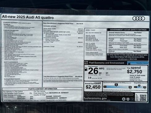 Used 2025 Audi A5 2.0T Premium w/ Convenience Package AWD/4WD image 21