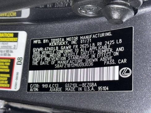 Certified 2021 Lexus ES 350 Ultra Luxury w/ Accessory Package 2 image 23