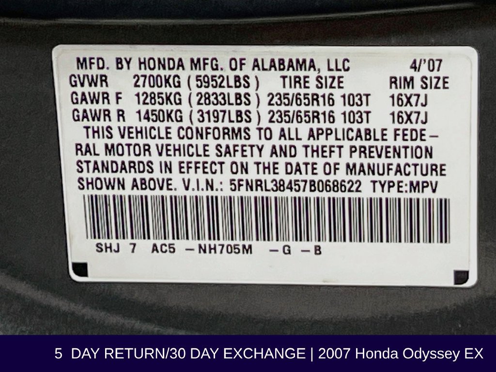 Used 2007 Honda Odyssey EX image 33