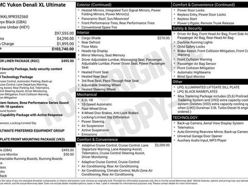 Used 2023 GMC Yukon XL Denali Ultimate w/ LPO, Floor Liner Package image 1