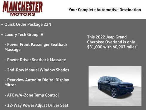 Used 2022 Jeep Grand Cherokee Overland w/ Luxury Tech Group IV image 2