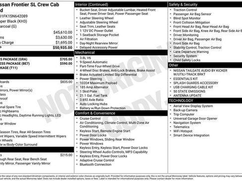 Used 2025 Nissan Frontier SL w/ Graphics Package AWD/4WD image 14