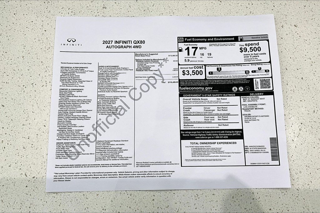 New 2027 INFINITI QX80 Autograph w/ Premium Cargo Package AWD/4WD image 42