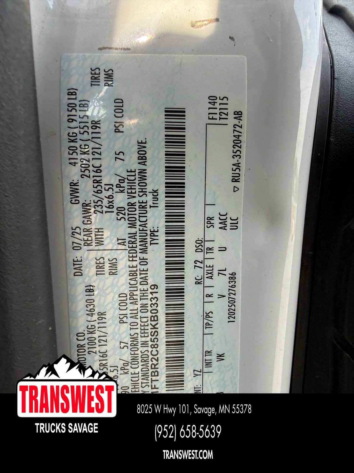 Used 2025 Ford Transit 250 148 Medium Roof Extended AWD image 19