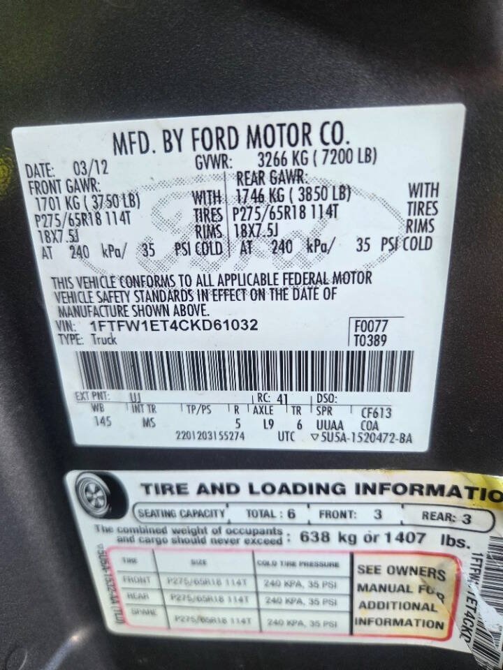 Used 2012 Ford F150 XLT AWD/4WD image 6