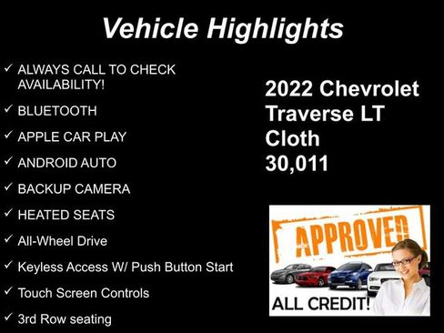 Used 2022 Chevrolet Traverse LT w/ Midnight/Sport Edition image 9