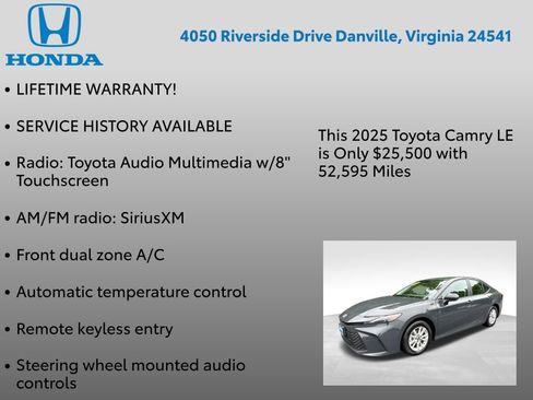 Used 2025 Toyota Camry LE FWD image 12