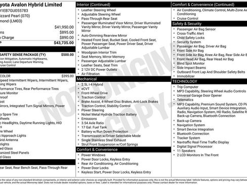 Used 2016 Toyota Avalon Limited w/ Toyota Safety Sense Package FWD image 34