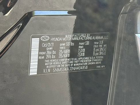 Certified 2022 Hyundai Santa Fe SEL w/ Convenience + Premium Package image 33